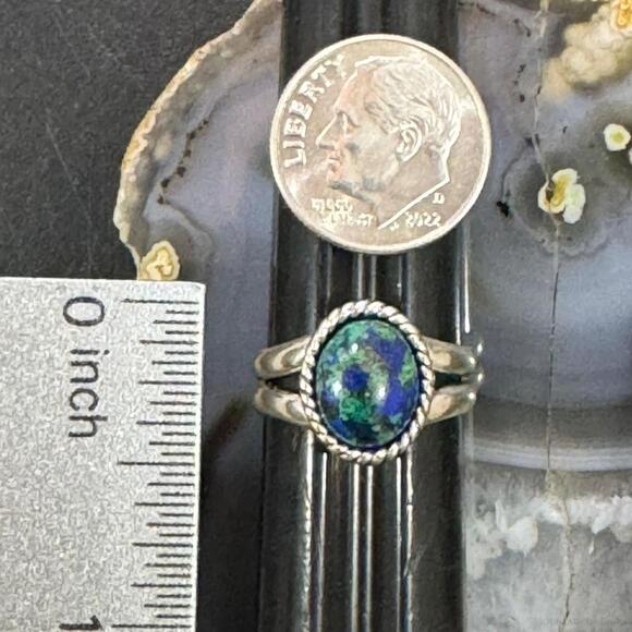 Carolyn Pollack Sterling Silver Oval Chrysocolla Ring Size 6 For Women - Picture 9 of 10